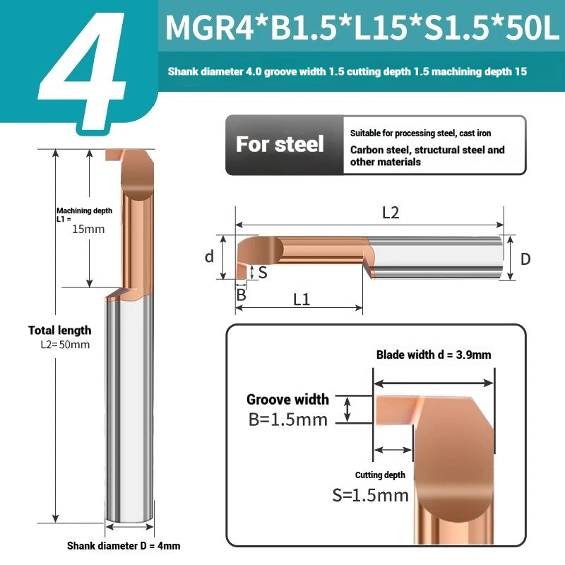 1135-CNC Small Bore Grooving Tool MGR Integral Tungsten Carbide Small Bore Hook Grooving Tool for Steel and Aluminum Internal Grooving Toolholder Shandong Denso Pricision Tools Co.,Ltd.